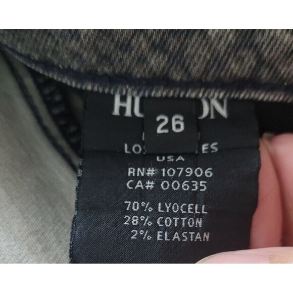 HUDSON Nico Midrise Super Skinny Gray Snake Print Jeans Sz 26 - Picture 3 of 7